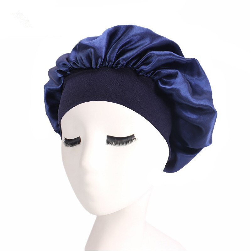 Chapeau de nuit en Satin pour femmes et hommes, Bonnet de nuit unisexe en soie, Turban de douche