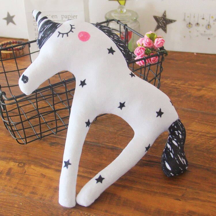 Hoiime print levendige eenhoorn kussen pop speelgoed dier paard vorm schattig kantoor knuffel kerst kussen camera decoratie