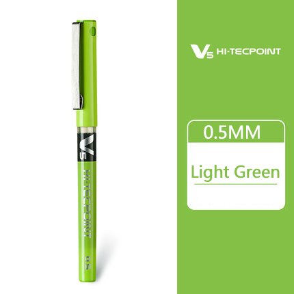 6/12 Uds piloto BX-V5 aguja completa recta bolígrafo líquido BX-V5 0,5mm gel bolígrafo multicolor de gran capacidad: Verde claro / 12pieces