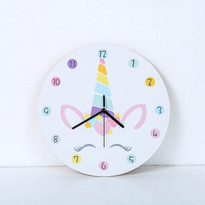 Modern Unicorn Wall Clock Sticker Mute Digital 3D Wall Clock Living Room Children'S Room Cartoon Decoration