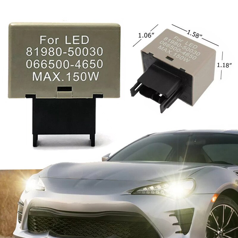 8-Pin LM449 81980-50030 066500-4650 Electronic LED Flasher Assy Relay Fix Compatible With Toyota LED Turn Signal Light Bulbs