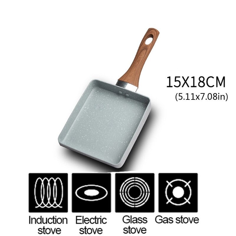Retangular Omelette Pan Tamagoyaki Egg Pan, Nonstick Maifan Stone, Anti-Scalding Handle for Glass ,Electic Gas Stove: 4