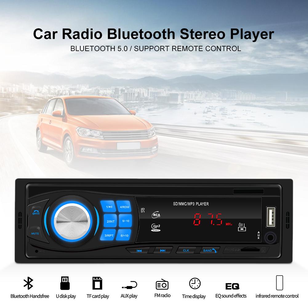 12V Auto Radio FM Radio Bluetooth V5.0 Stereo Speler Afstandsbediening SD USB AUX MP3 Speler Ondersteuning Afstandsbediening LED Scherm