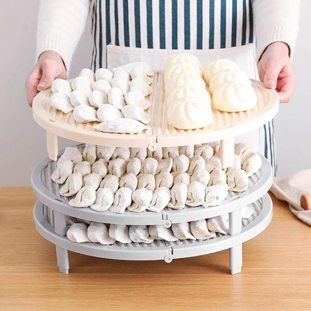 Anti-sticking Foldable Pasta Single Layer Cover Dumplings Pad Tray Kitchen Tool