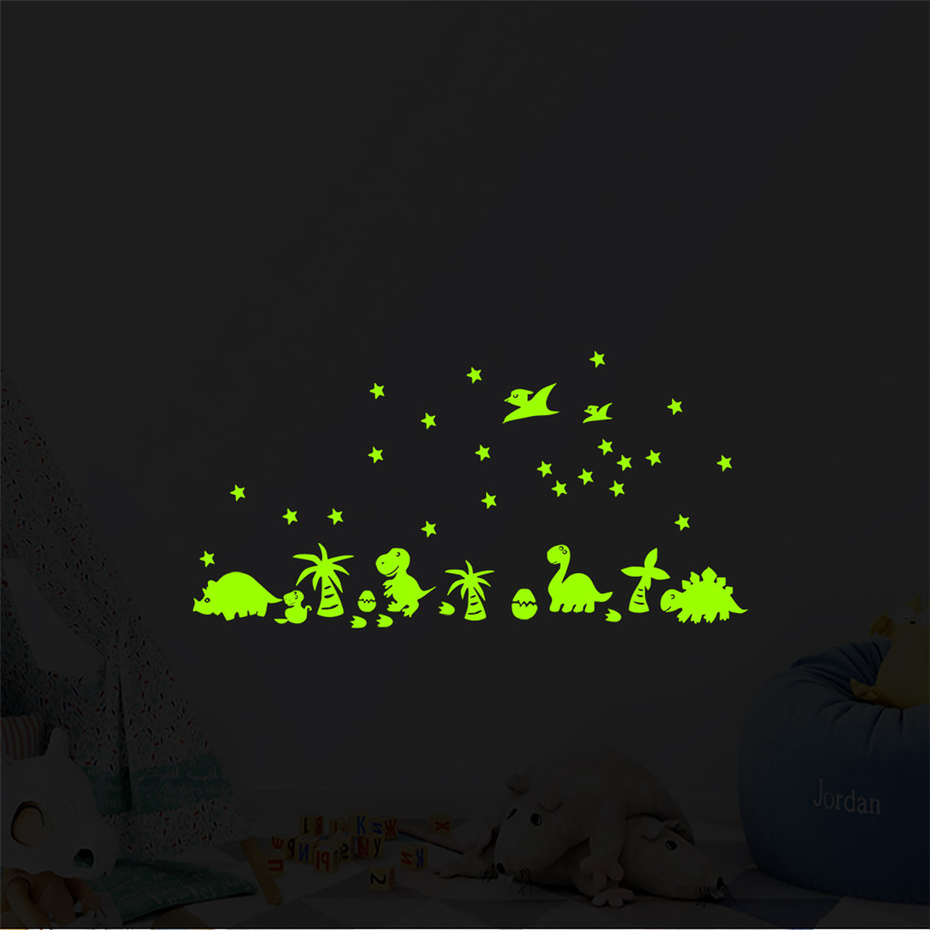 vriendelijke PVC glow sticker glow in the dark stickers Mooie muurstickers voor kinderen kamers: C