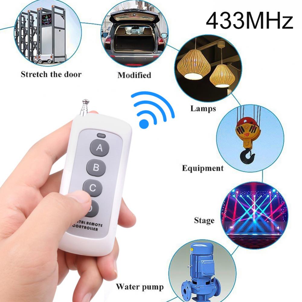 433MHz Remote Control Switch 4 Buttons 1000m Long Range Wireless Controller