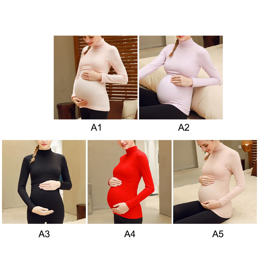 Vrouwen Moederschap Tshirt Vrouwen Mom Zwangere Borstvoeding Kleding Lange Mouwen Tops Hoge Kraag Borstvoeding T-shirt Nachtkleding