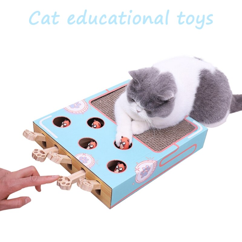 A9LB Cat Scratchers Cat Scratcher Cardboard Whack a Mole Game Corrugated Cardboard Scratch Lounge Satisfy Cats's Scratching