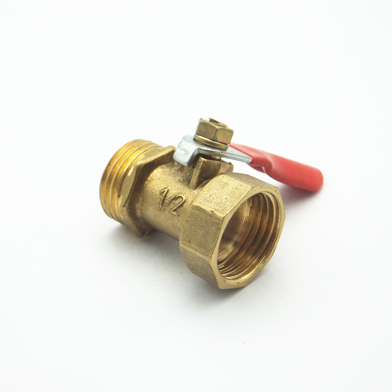 1/2" BSPT Female x 1/2" BSPT Male Threaded Two Way Brass Ball Valve For Oil Water Air