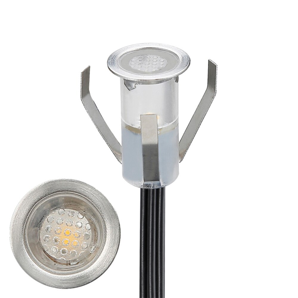 6 stks/set Goedkope 18mm Mini LED Grondspots Lightening LED Vloer Lampen IP67 0.4 W DC 12 V Energiebesparing Rvs LED Dek licht