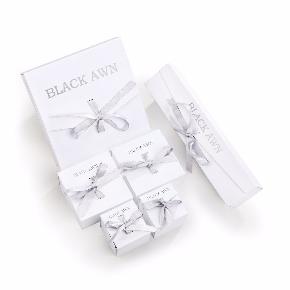 [BLACK AWN] 925 Sterling Silver Fine Jewelry Sets Trendy Engagement Sets Ring+Necklace for Women PR013