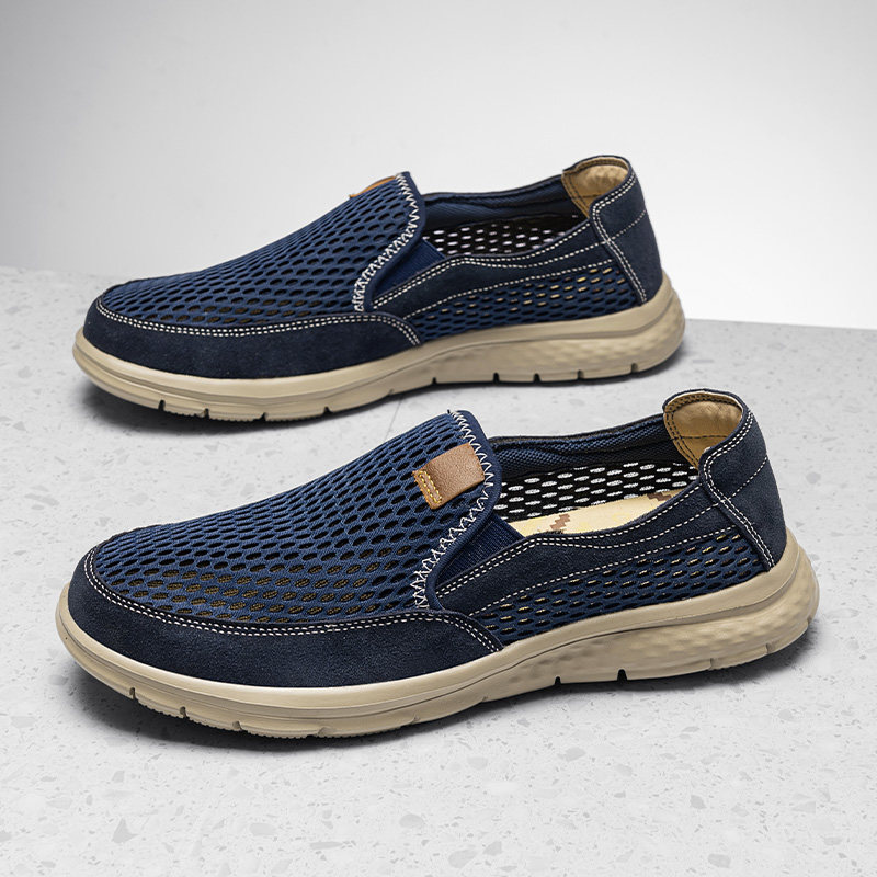 A slip-on loafers, suitable for men's summer breathable casual shoes, light walking shoes, better: Blue / 40