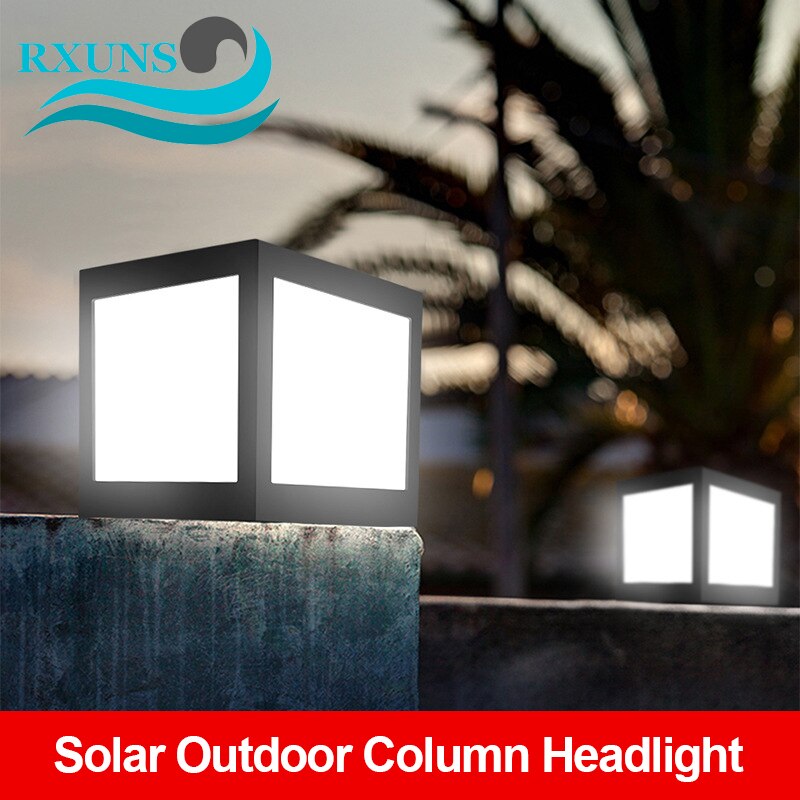 Solar Column Headlight LED Courtyard Light Outdoor Waterproof Landscape Lamp Garden Decoration Street Light Villa Wall Lights