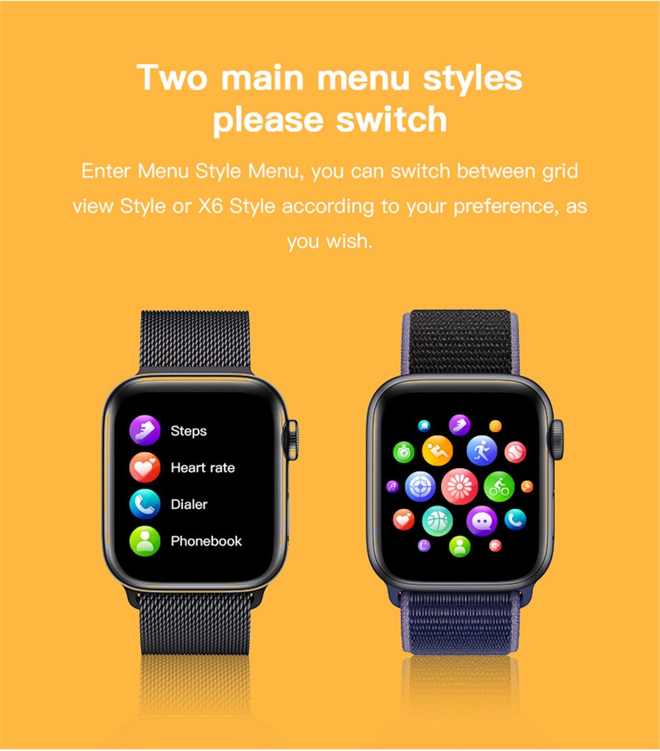 IWO 10 IWO 11 X6 IWO 1:1 Bluetooth Smartwatch Relógio Inteligente de Freqüência Cardíaca Relógios Horas para IOS Iphone 6 6S 7 8 9 X Max Samsung Xiaomi