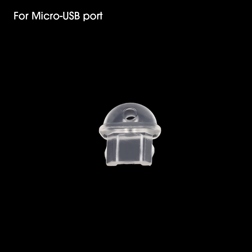 10-1 Uds DIY tapón antipolvo para IPhone tipo C puerto de carga Micro USB tapón antipolvo transparente 3,5mm tapón para conector de auriculares enchufe a prueba de polvo: Grey