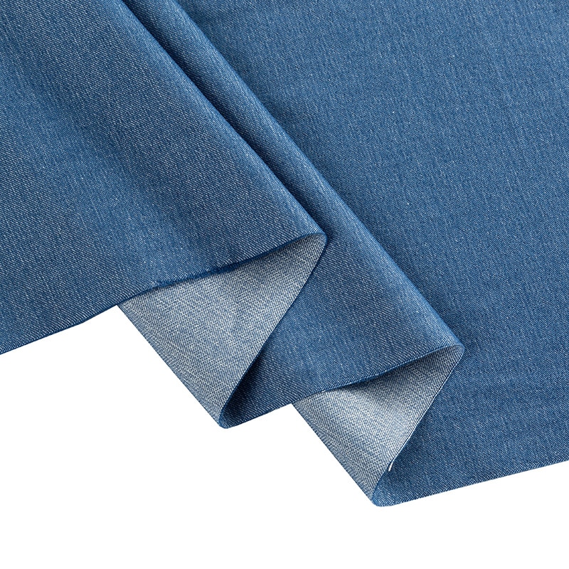 Tela vaquera elástica de lavado, tela azul de algodón, material de costura de verano, 45x145cm, TJ0701-1