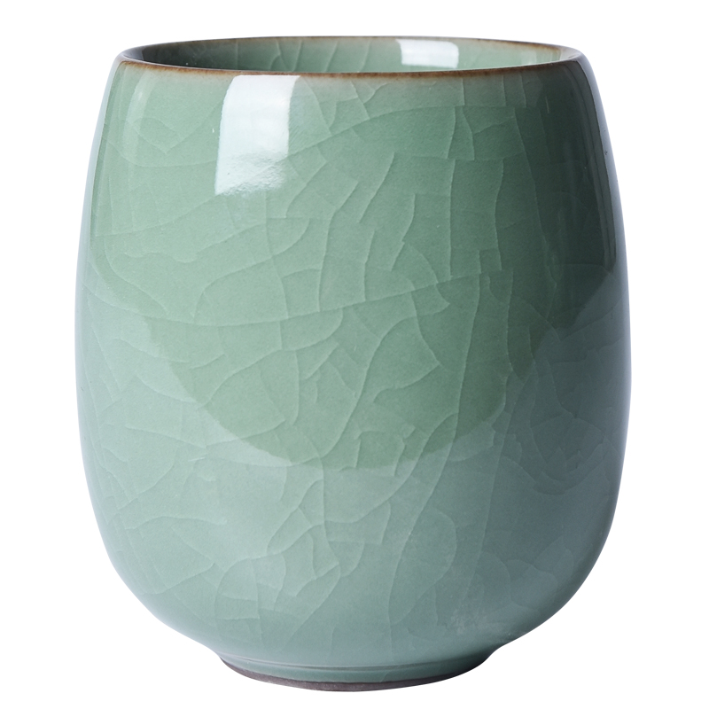 CHANSHOVA 250ml Solid Color Traditional Chinese Style Celadon Crackle Ceramic Teacup China Porcelain Small Coffee Tea Cups H318