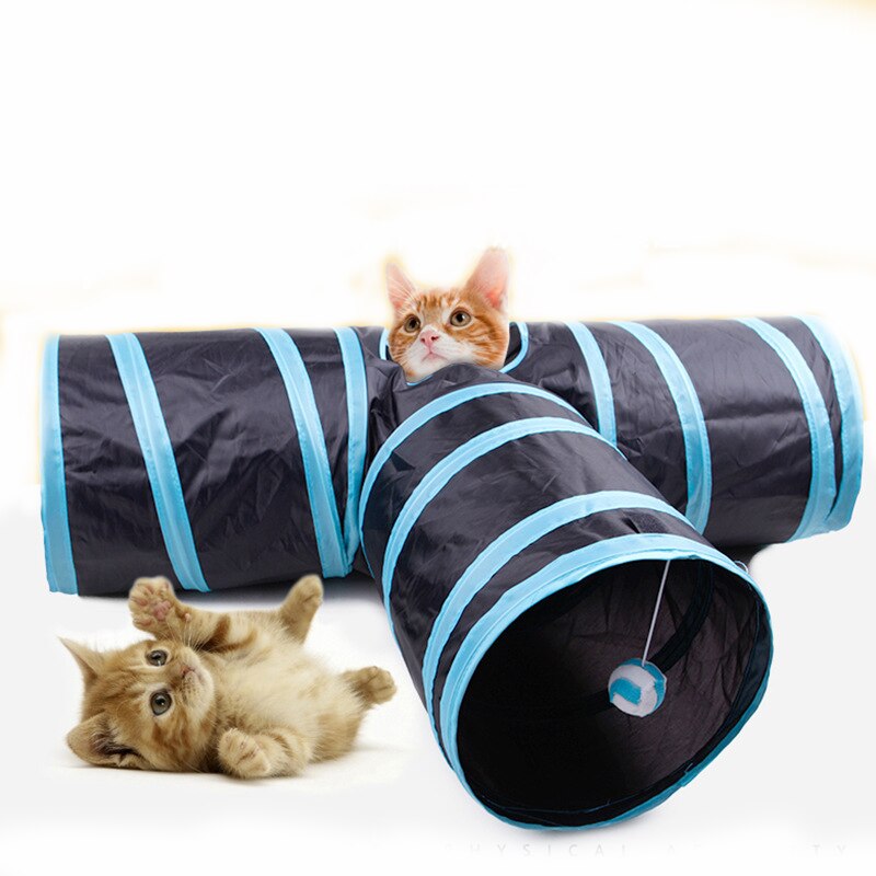 Gato prático túnel pet tubo dobrável brinquedo do jogo ao ar livre indoor kitty filhote de cachorro brinquedos para o enigma exercício escondendo treinamento e r