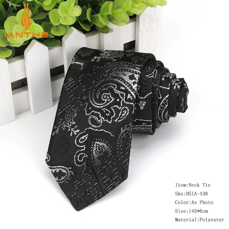 Herre slips smalle slips 6cm klassiske paisley slips til mænd formelle forretnings bryllup jakkesæt jacquard vævet hals slips: Ia438
