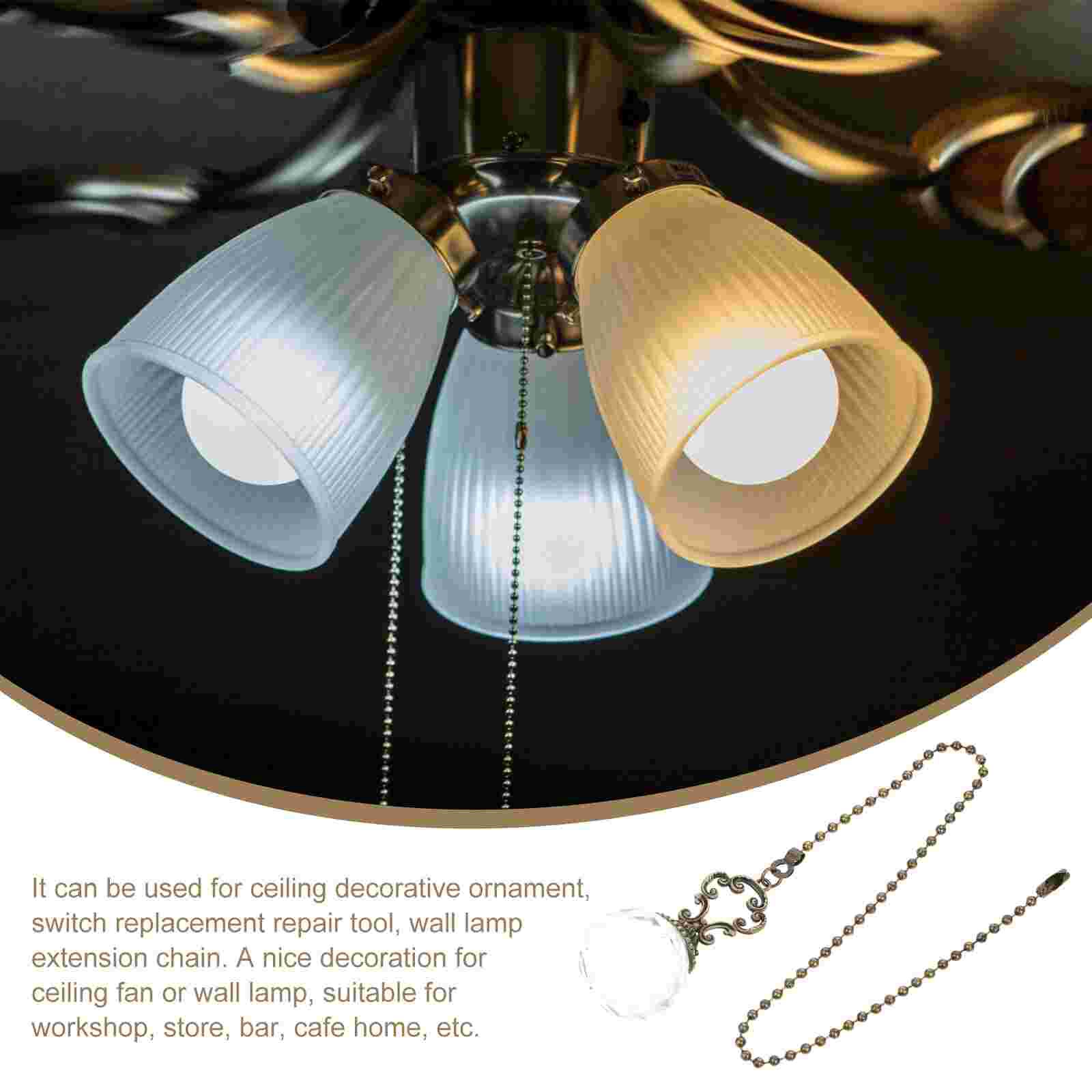 2pcs Ceiling Fan Chain Ceiling Light Chain Extender Lamp Part