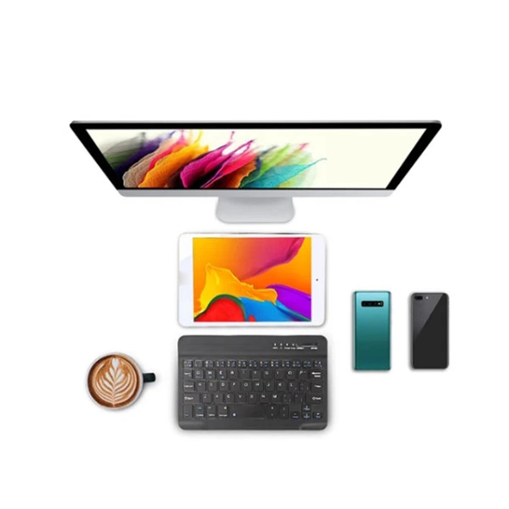 Mini bluetooth tastatur trådløst tastatur for ipad apple mac nettbrett tastatur for telefon universell støtte ios android windows
