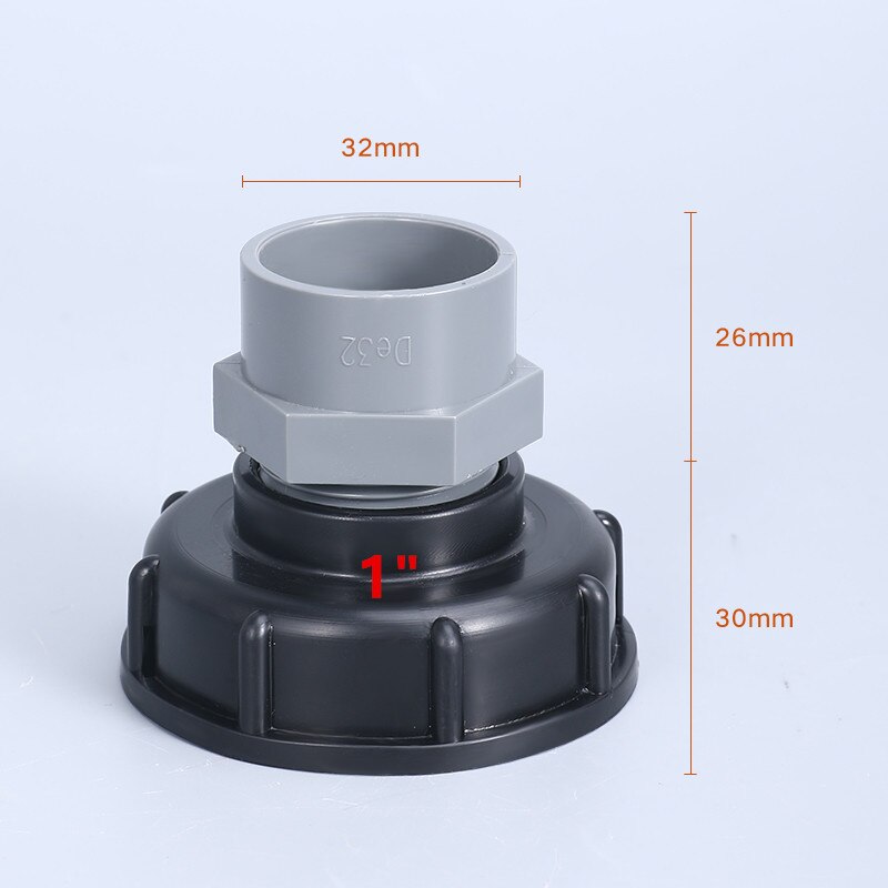 PVC Pipe Watering Fittings S60*6 Coarse thread to 1/2" 3/4" 1" Water Tank Tube Connector Fish Tank Joint Tool: 3