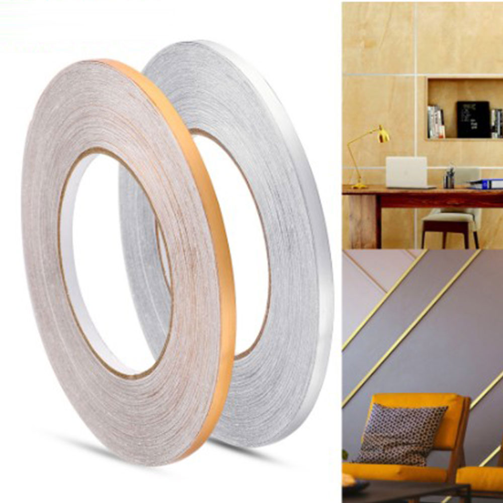 Goud, zilver Naad Lijn Tegel Zelfkleving Home Waterdichte Vloer Sticker Badkamer Decor Waterdichte 0.5Cm/1Cm