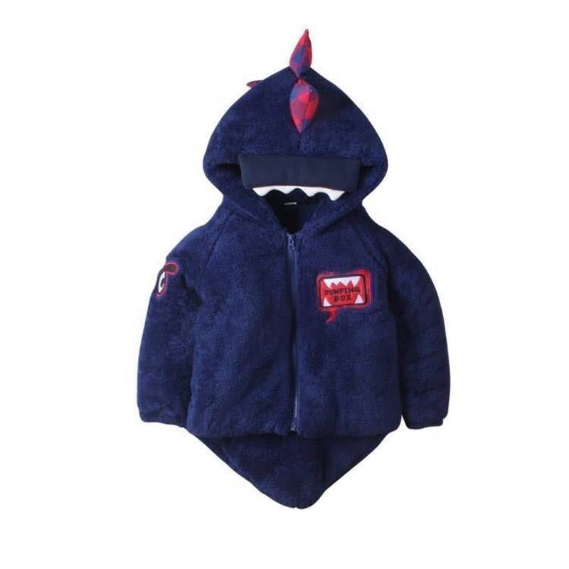 Children's Dinosaur Wool Cotton-padded Coat Warm Fleece Boys and Girls Clothes 1-7 Years Old Thickened Autumn/Winter Kids Coat