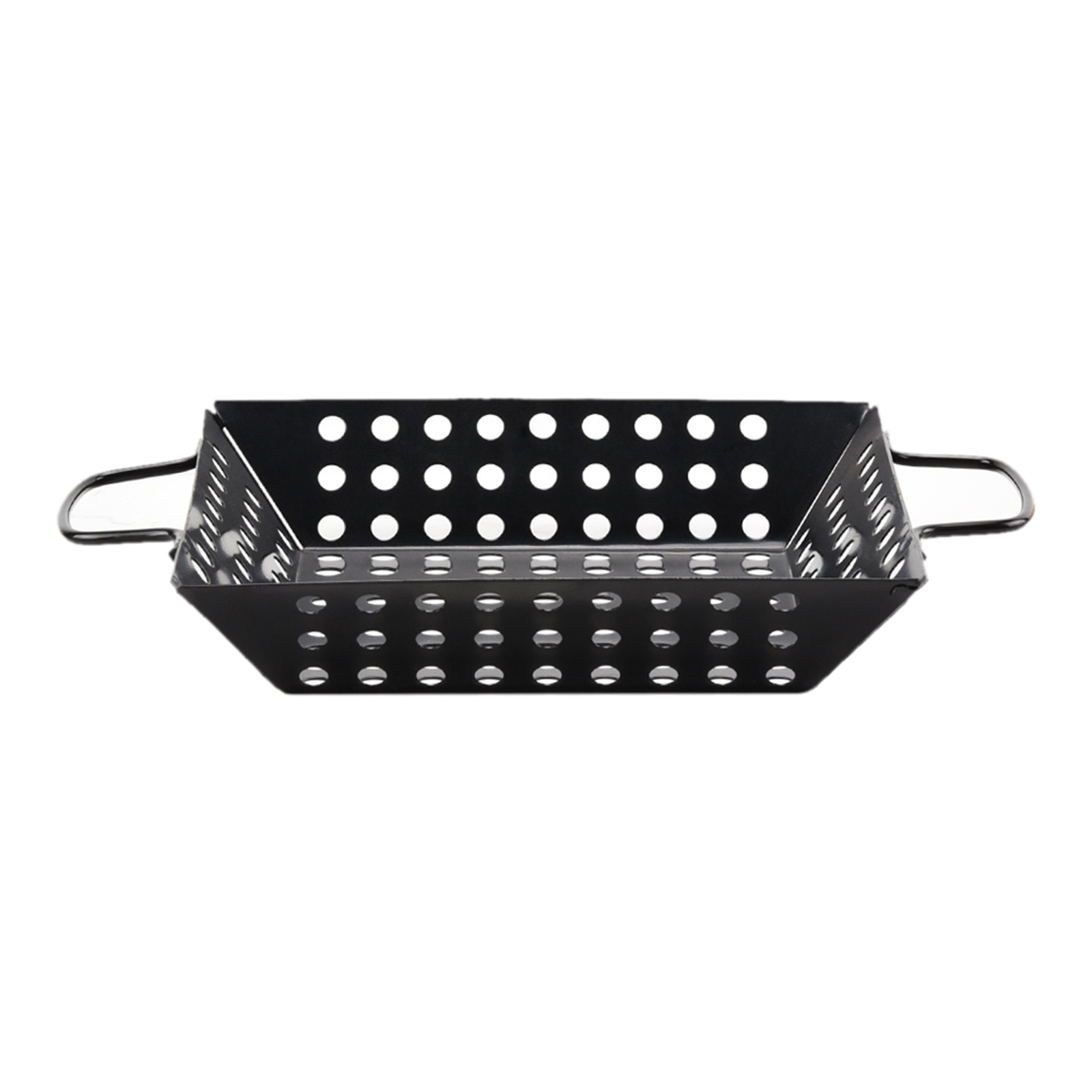 Non Stick Carbon Steel BBQ Vegetable Grill Square Grilling Basket Pan Outdoor Barbecue Utensils Grilling Tray for Meat Seafood