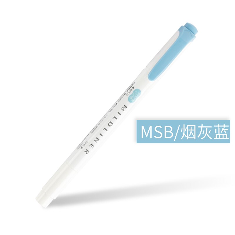 Zebra Mildliner Pastel Highlighters WKT7 Text Marker Japanese Stationery: Smoke Blue
