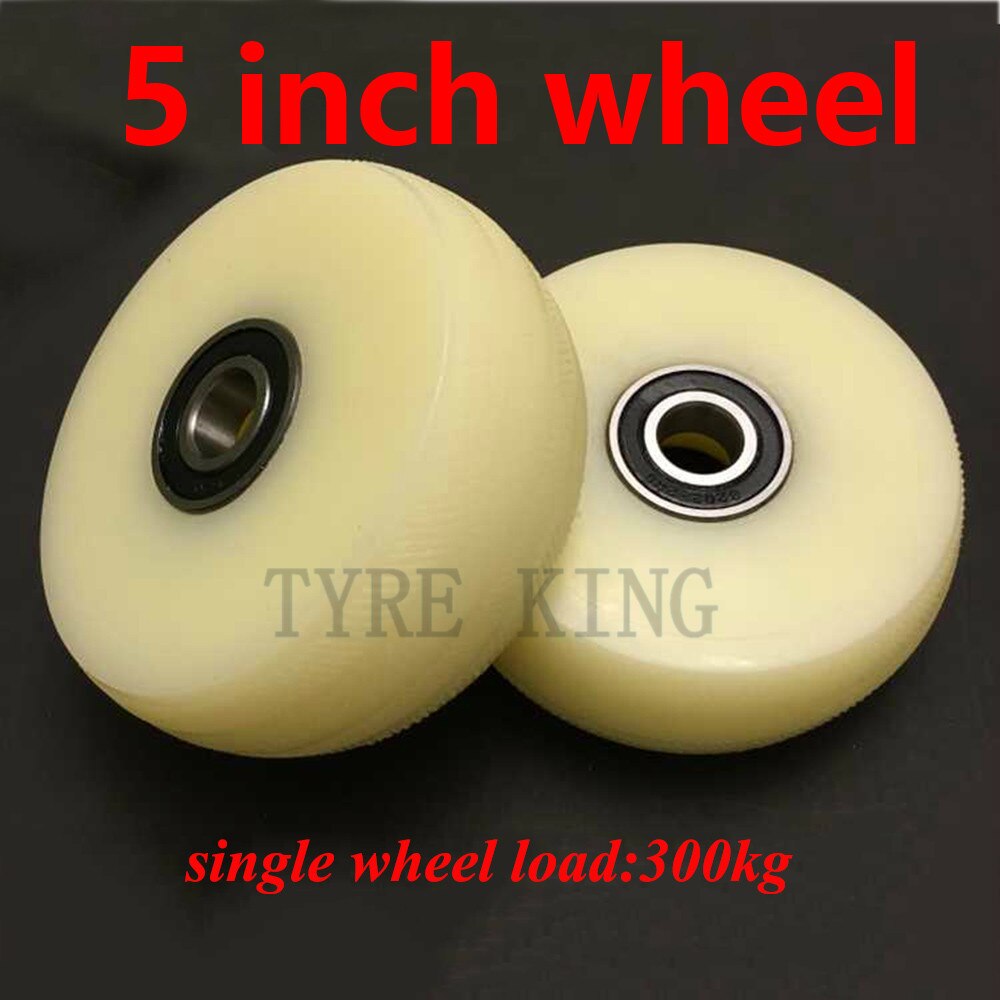 Diameter 123mm massivt hjul dæk ca. 5 tommer nylon hjul dæk enkelt hjul fladt hjul vognhjul