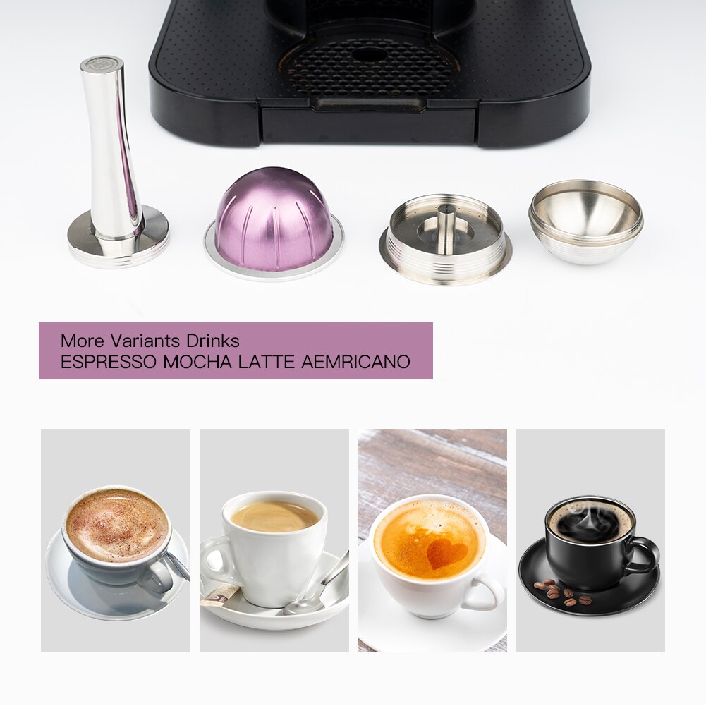 RECAFIMIL Wiederverwendbare Kapsel Für Nespresso Vertuo Nächsten Kaffee Filter Espresso Vertuoline Barista Accesorios Stahl Schote Große Tasse
