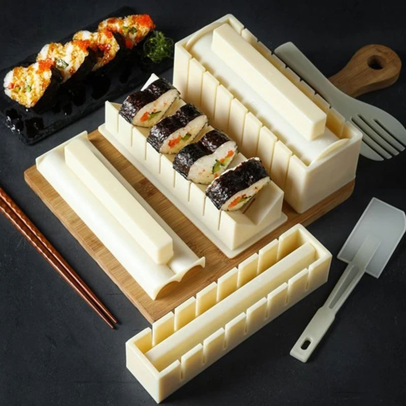 10 Pcs Diy Sushi Maker Compleet Met Sushi Mes Diy Sushi Set En Leuk Sushi Rolls Hart Vorm TUE88
