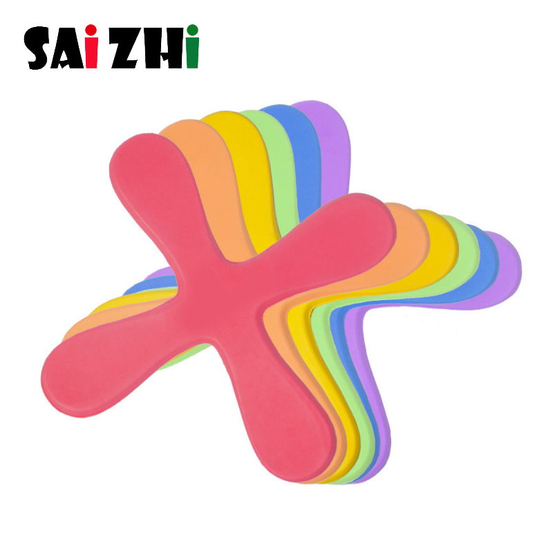 Saizhi 1Pcs Colors EVA Boomerang Outdoor Fun Sports Outdoor Park Special Fying Toys Flying Disk Fying Saucer Solid color