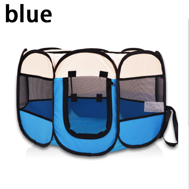 Tragbare Falten Zelt Haustier Hund Haus KäFeige Hund Katze Bett Zelt Laufstall Welpen Zwinger Einfache Bedienung Achteckige Zaun Ich bin Freien Liefert: Blau / 72x72x45cm