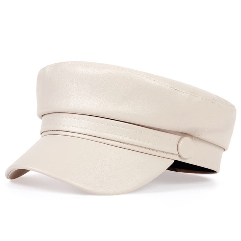 Koreansk læder baret dame hat super brand vilde hatte udendørs fritid kasketter hat: Beige