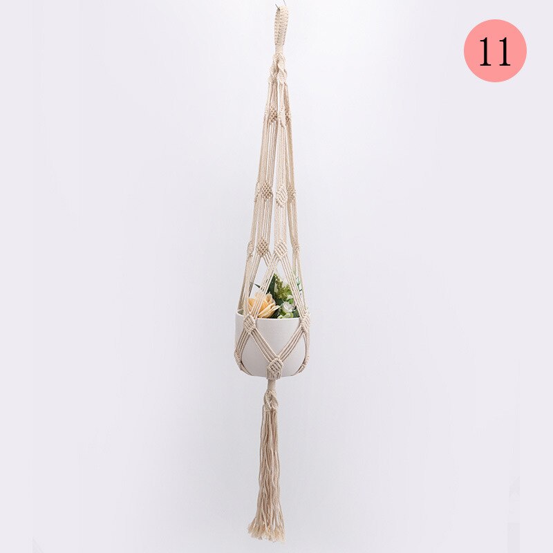 Sales 100% Handmade Macrame Plant Hanger Flower Pot Hanger for Wall Decoration Countyard Garden Decor: 11