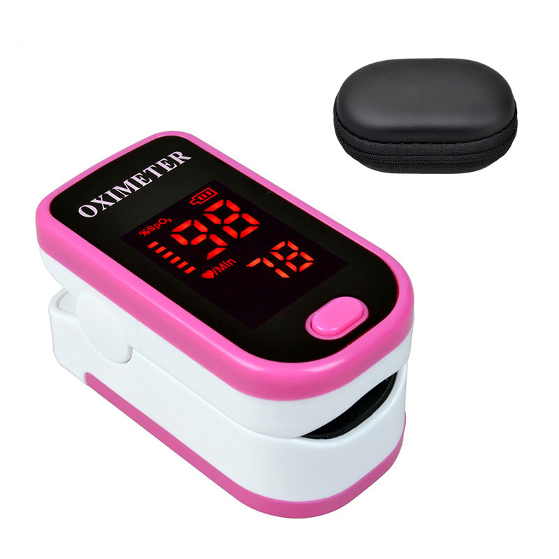 ! Oxímetro de pulso de dedo con el caso oxímetro de pulso de dedo oxímetros de pulso LED saturador Pulsioximetro: K4 pink with case