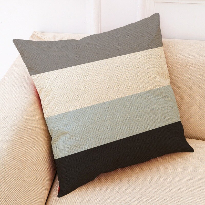 45x45, fundas de almohada con estampado geométrico azul, Triangular, estilo mediterráneo, cojines: C