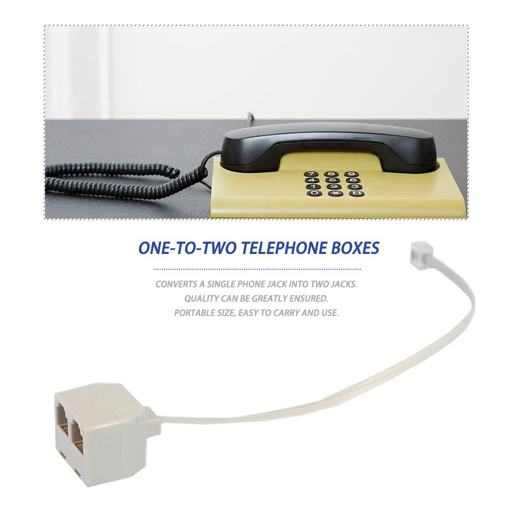 Ble 2 Stücke Kabel RJ11 6P4C, Zwei Wege Telefon Splitter, Netzwerk Ble 2 Stücke Kabel RJ11 6P4C, Zwei Wege Telefon Splitter, Netzwerk