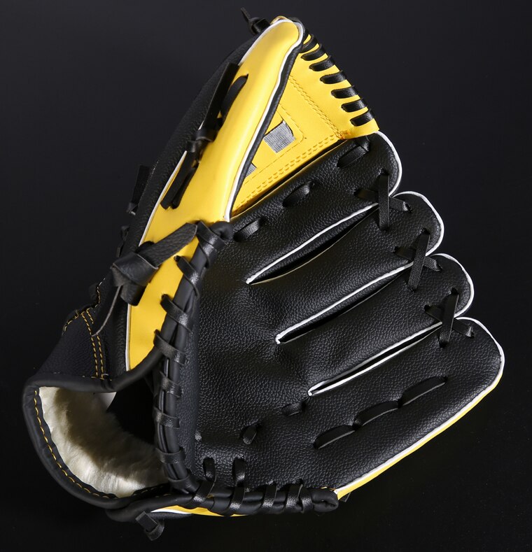 Batting Lederen Honkbal Handschoenen Mannen Kids Rechterhand Baseball Handschoen Apparatuur Catcher Guante Beisbol Sport Accessoires BJ50ST: YELLOW