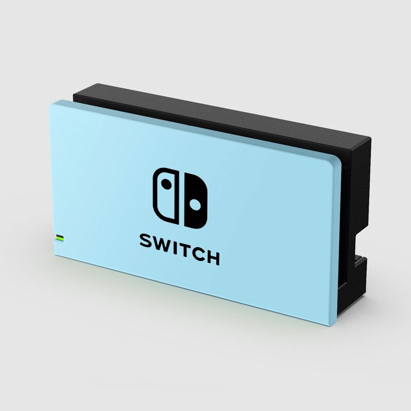 Dekorative Vorderen Platte Schutzhülle Für Nintendo Schalter TV Lade Dock Station Basis Süßigkeiten Farbe Ersatz Frontplatte Fall: Blue Logo