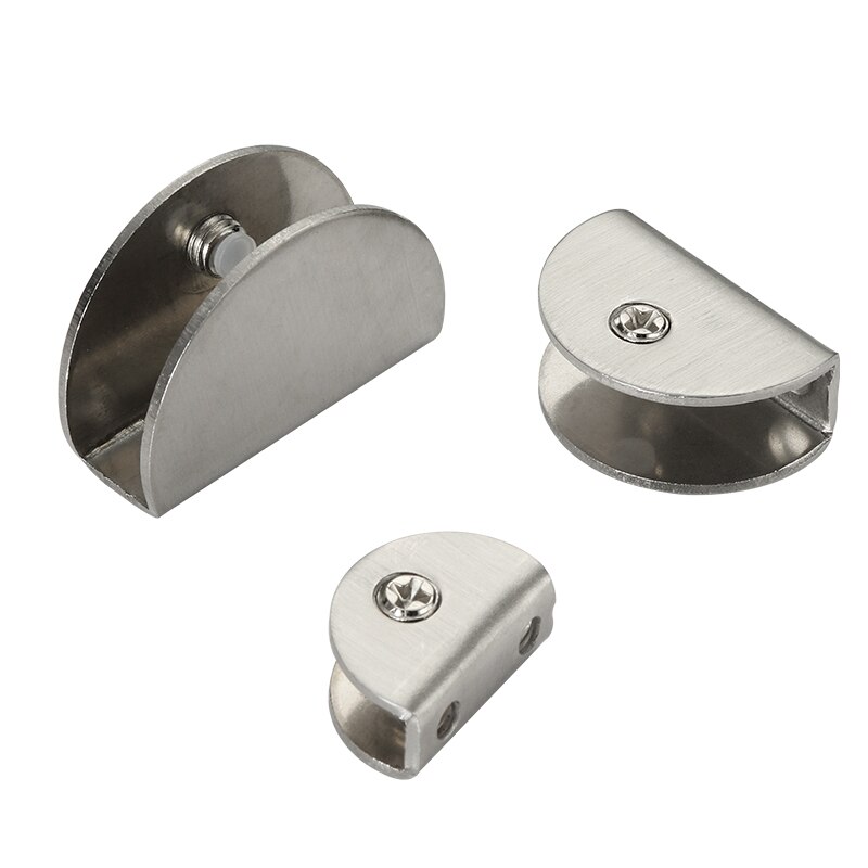 Abrazaderas de vidrio de acero inoxidable, soportes fijos, estantes montados en la pared, soportes de esquina, Clips de armario, 2 uds.
