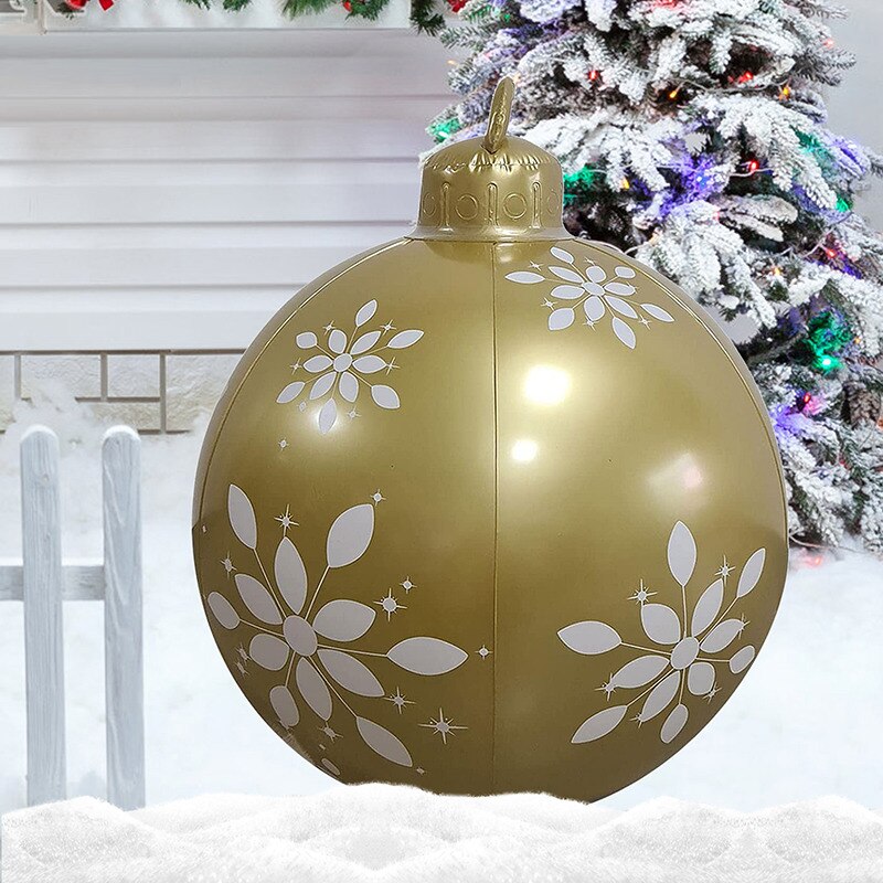 Grootste Verkoop 16 Stijl 60Cm Giant Kerst Pvc Opblaasbare Versierd Bal Gemaakt Pvc Kerstboom Outdoor Decoratie Speelgoed Bal: C