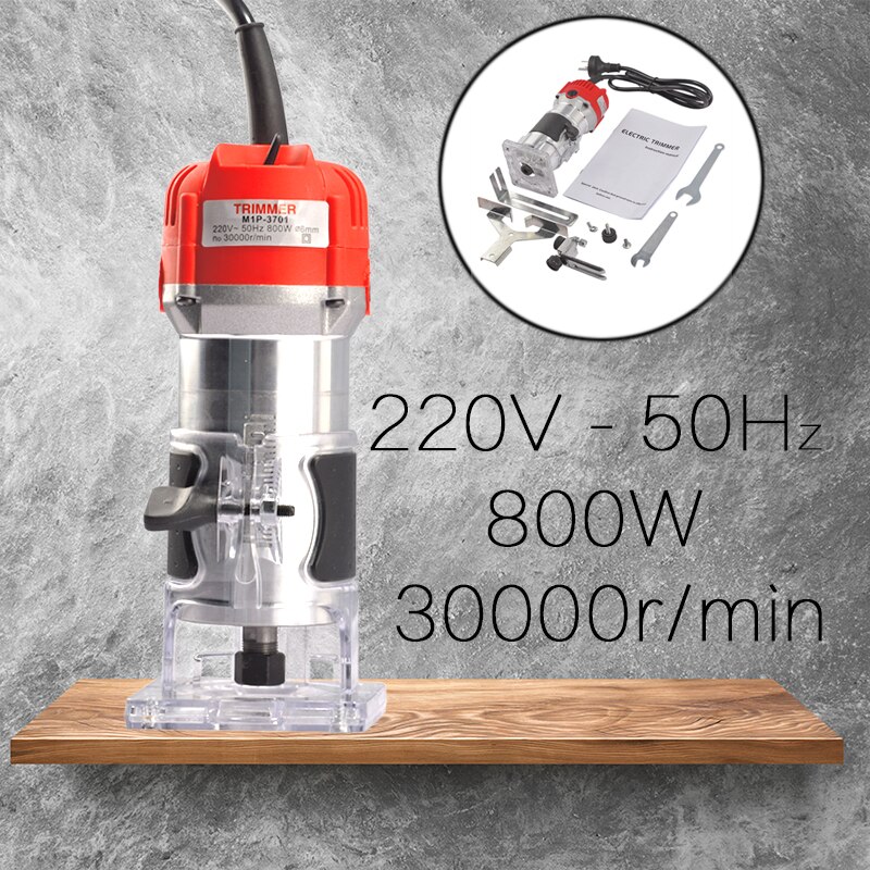 Adjustable Balance Trimmer Base Shield Wood Work Shank Trim Router Edge Molding 220V 800w Electric Hand Trimmer Woodworking Tool: Hand Trimmer