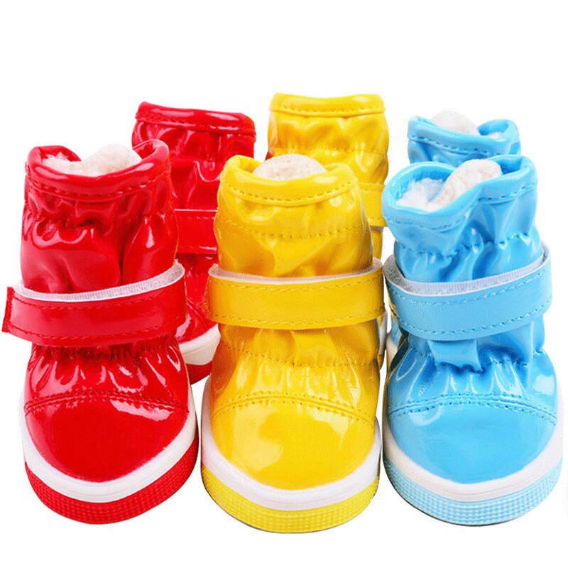 Winter Pet Dog Shoes for Small Dogs Warm Fleece Puppy Waterproof Snow Boots Chihuahua Yorkie Products