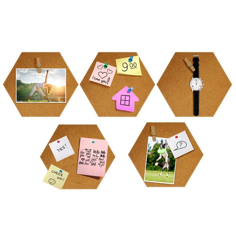 Style Message Wood Frame Bulletin Cork Board Home Hexagonal Square Circle Photo Wall Decor Office Home Decoration