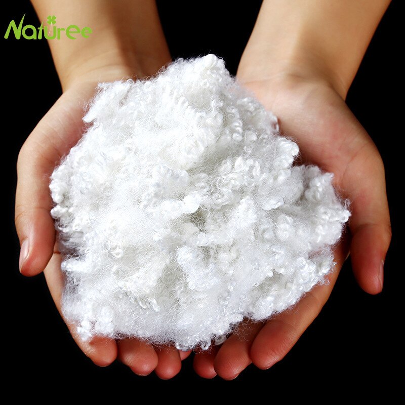 100g polyester fyld hvid polyester korte fiber 7d hul plus silikone polyester blok bomuld til ikke-vævet stof