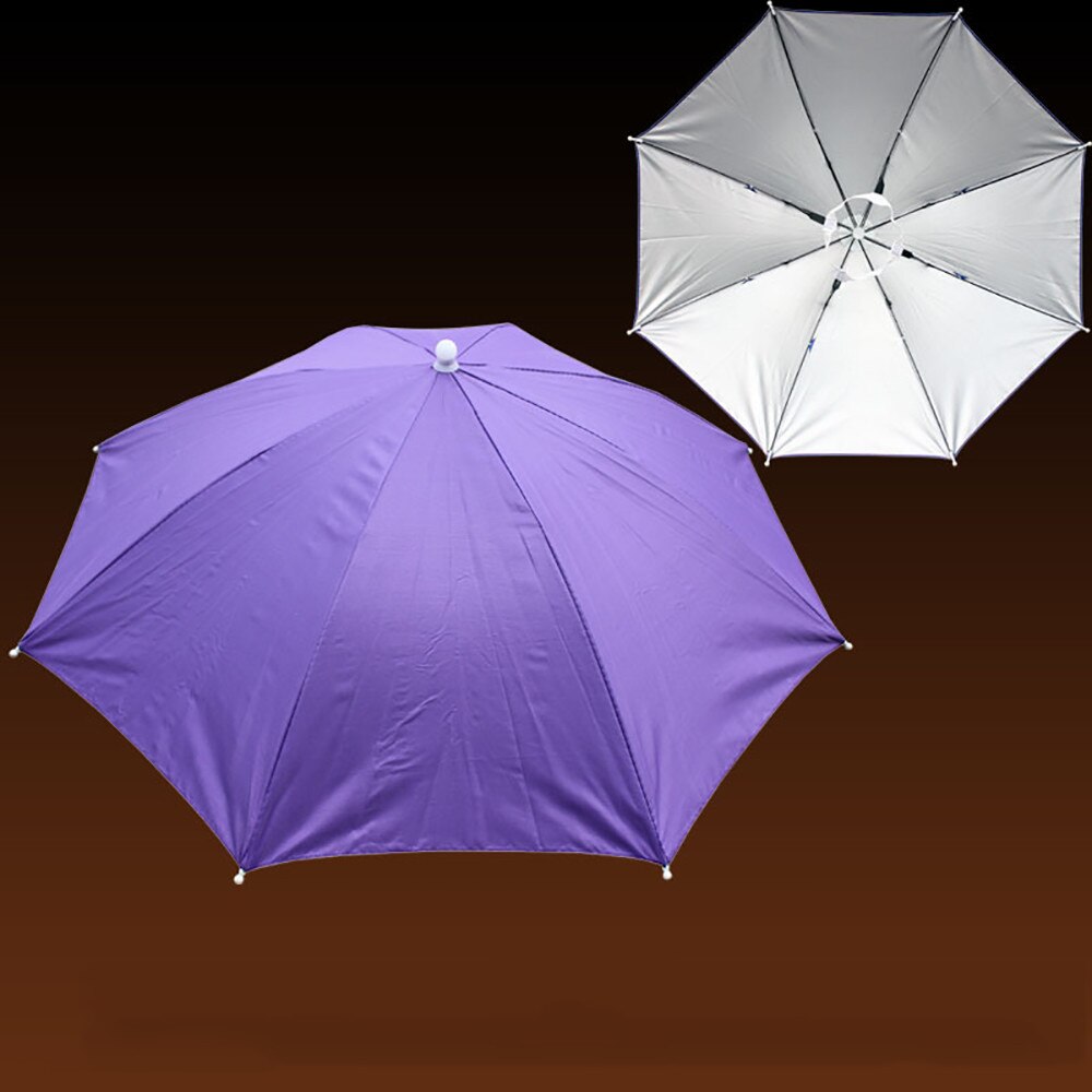 Digital Camo gorra para senderismo y pesca paraguas lluvia mujeres uv paraguas para mujeres al aire libre plegable sombrillas para la cabeza: PURPLE