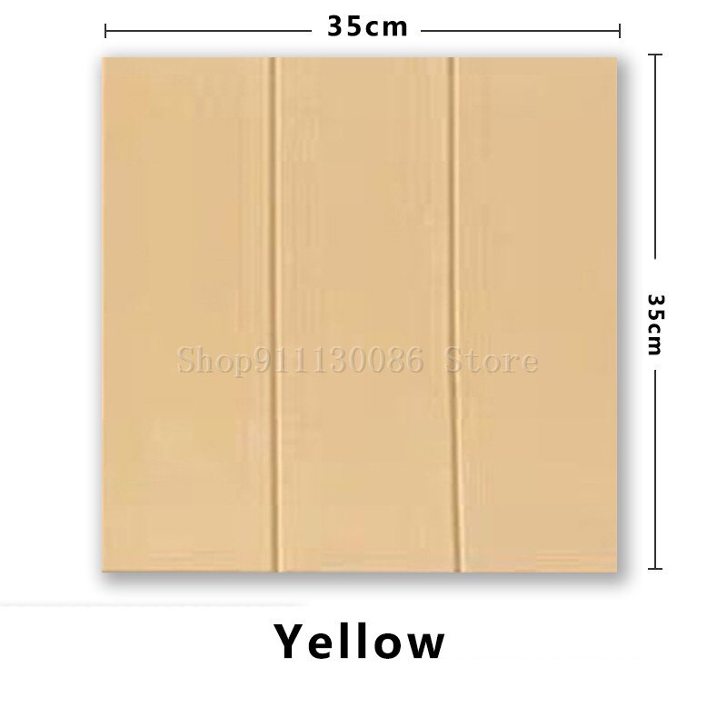 Zelfklevende 3D Baksteen Muurstickers Steen Woonkamer Decor Foam Waterdicht Panelen Wandbekleding Behang Thuis Tv Achtergrond Kid: Yellow